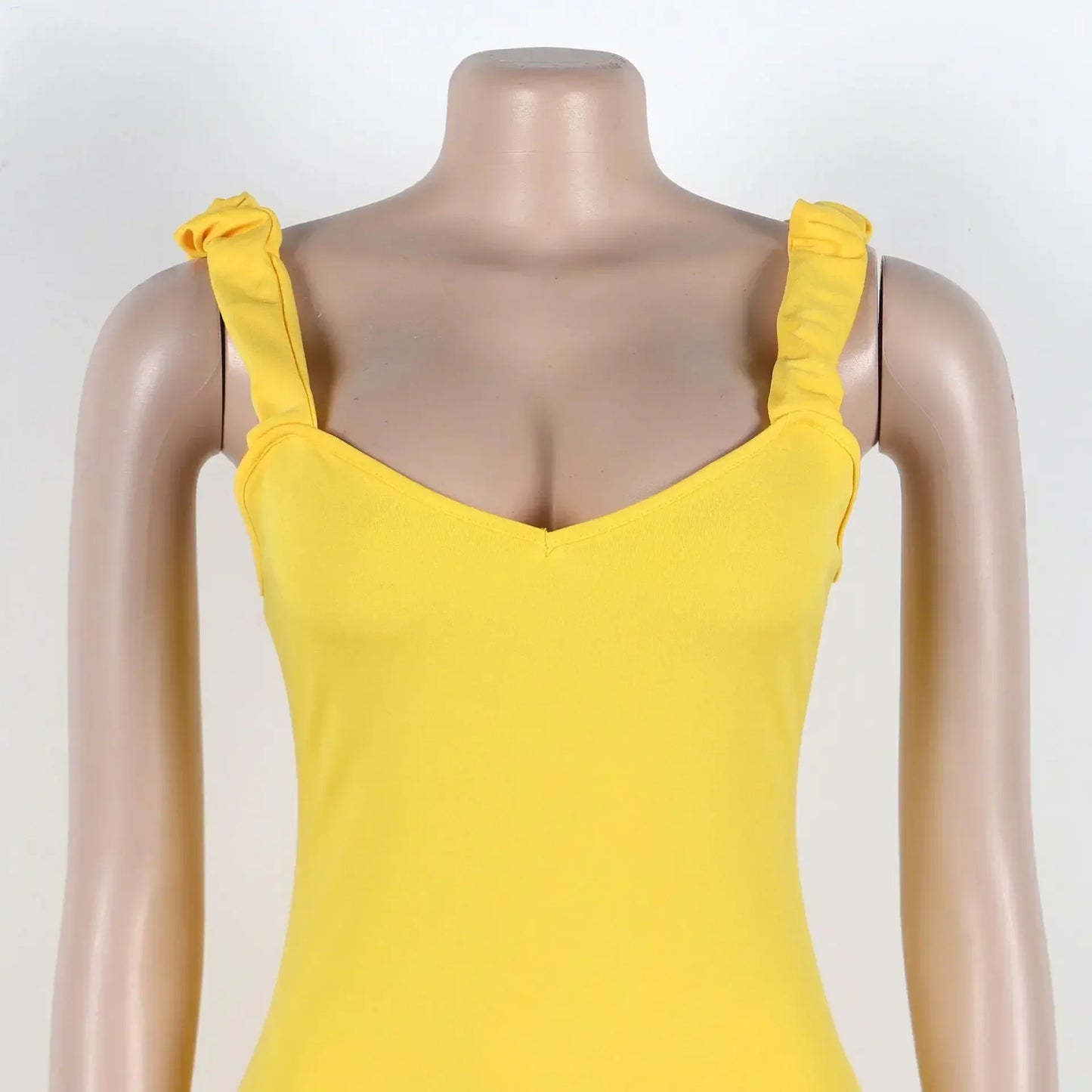 Elegant Tight Corset Ruffle Mini Dress for Women's Fashion New Style Suspender Sleeveless Backless A-line Club Party Sexy Dress