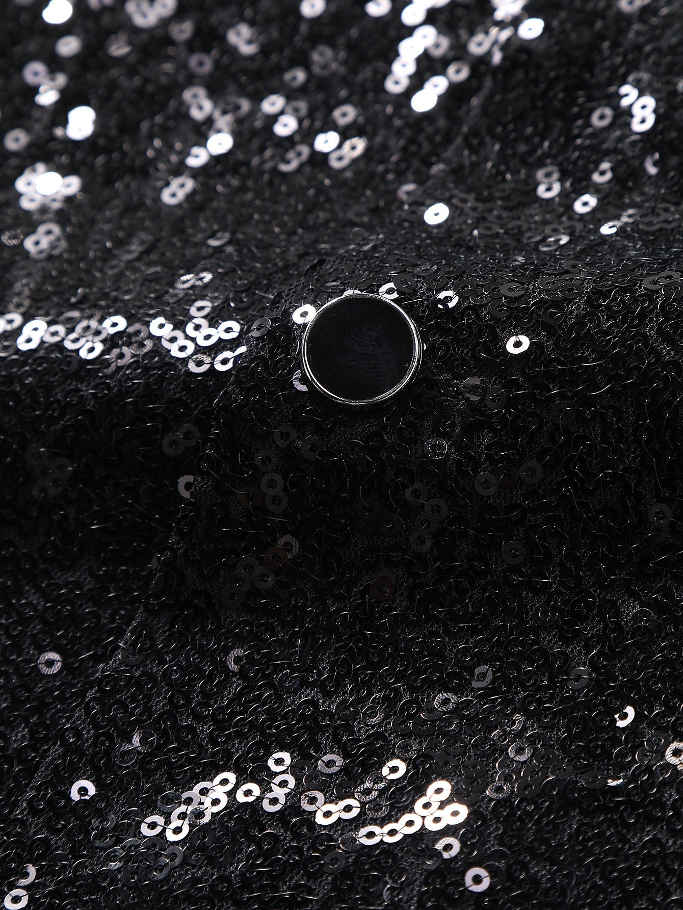 Men’s Black Sequin Waistcoat – Formal Party Vest with Satin Lapel for Wedding, Prom, Stage, Show