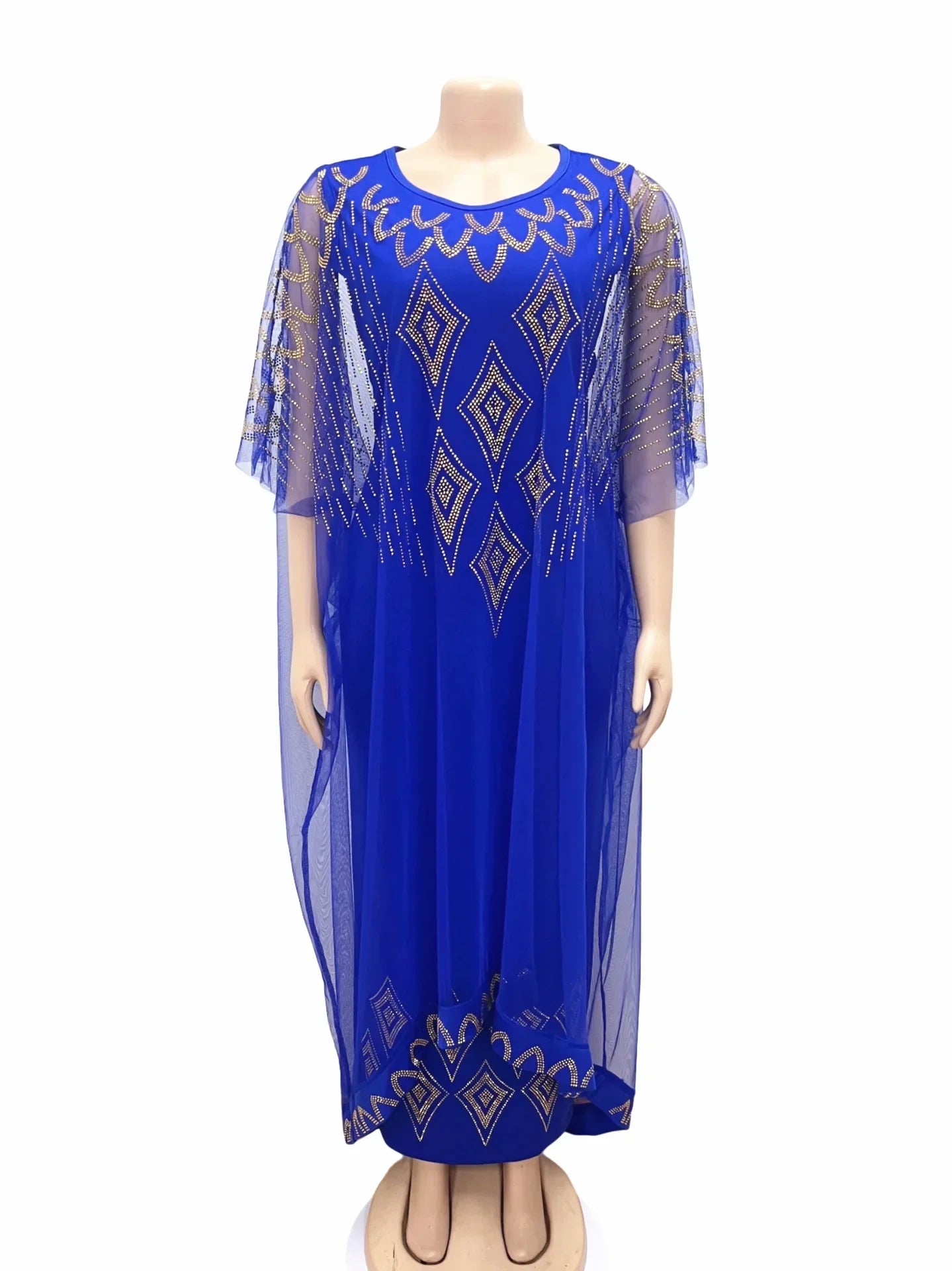 African Dresses For Women Short Sleeve Turkey Diamonds Evening Wedding Party Floor Length Dress Muslim Africa Clothes 2023