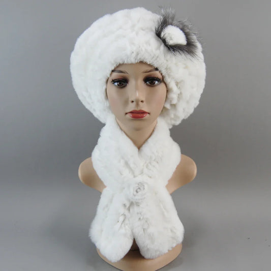 Winter Women's Faux Fur Hats And Scarves