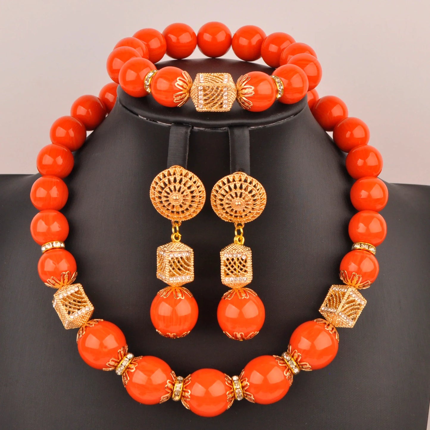 artifical coral beads nigerian jewelry sets for woman weddings