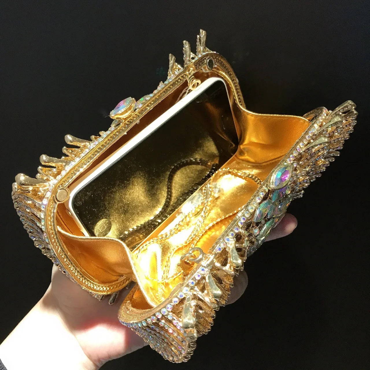 Crystal Women Handbags Luxury Designer Clutch Bags Diamond Handmade Wedding Bride Gift Clutch Purse Vintage Shiny Evening Clutch