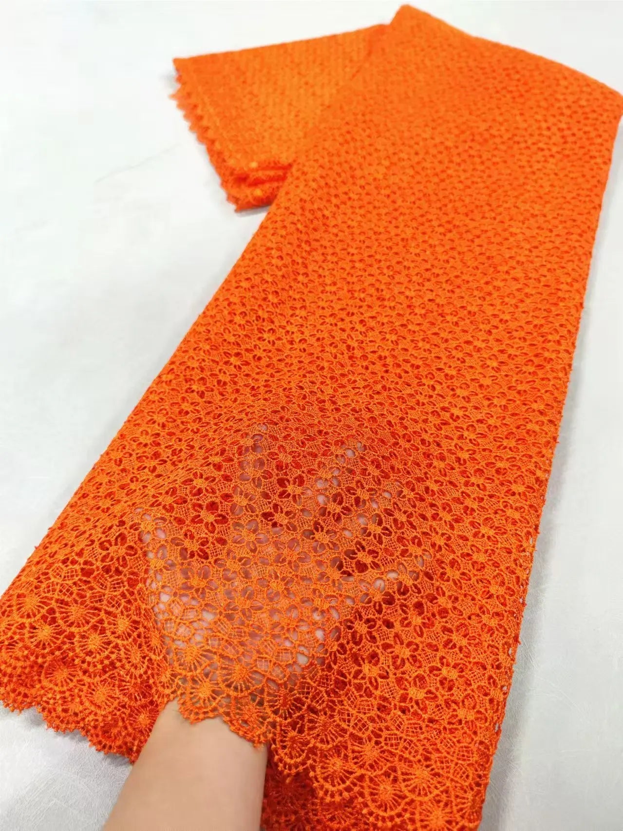 African Nigerian Cotton Wedding Tulle Lace Fabric, Party Dress Sequins for Sewing, Water Soluble, High Quality, 5Yards, XL029