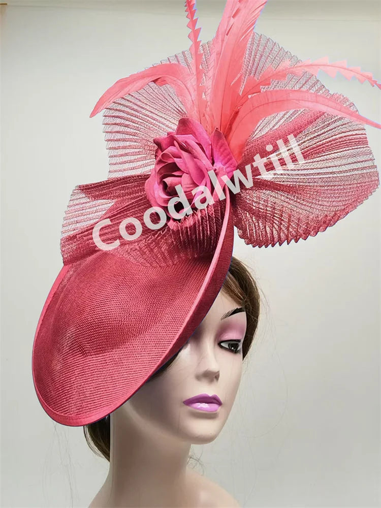 Elegant Flower Fascinator Pillbox Cap Wedding Women Fascinator Hat Headband Kentucky Derby Ladies Millinery Cap Mesh Bride Hats