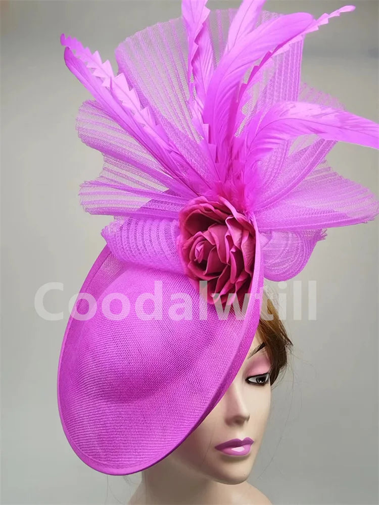 Elegant Flower Fascinator Pillbox Cap Wedding Women Fascinator Hat Headband Kentucky Derby Ladies Millinery Cap Mesh Bride Hats