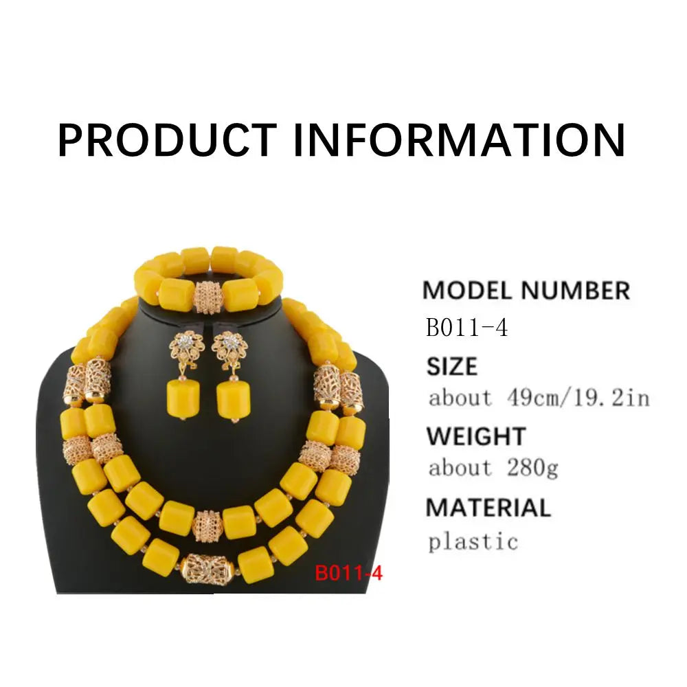 Latest African Wedding Resin Beads Fashion African Beads Jewelry Sets Hot Nigerian Wedding African Beads Jewelry Set