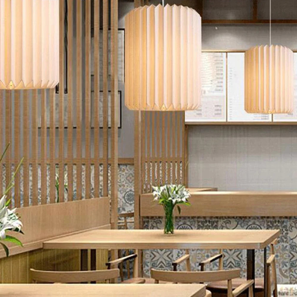 Nordic Creative Paper Origami Lantern Shade Foldable Hanging Pendant Light Art Decoration for Living Room Decor Ceiling Light