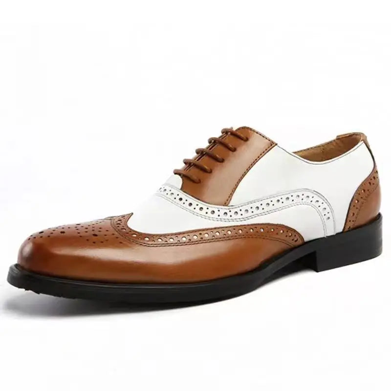 Men's Leather Shoes New Brogue Carved Large Size Shoes for Men Color Matching Quality Business Drive Men's Dress Leather Shoes