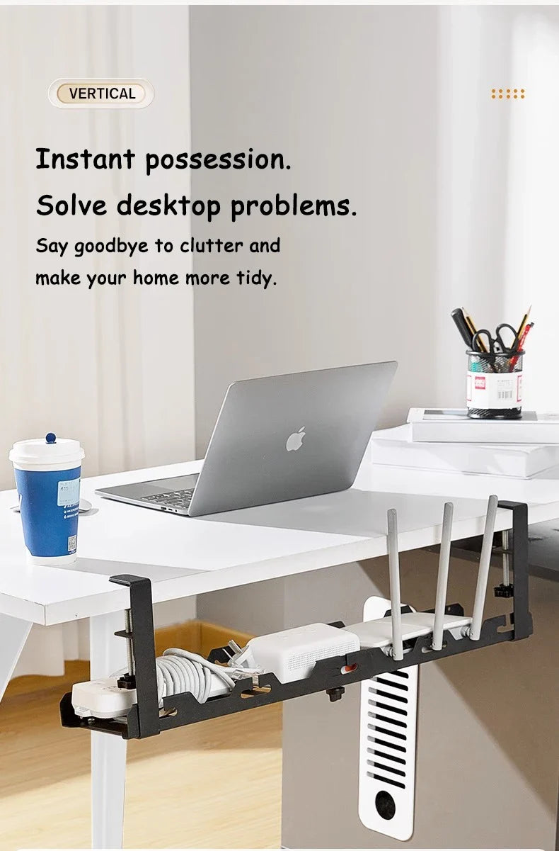 Telescopic Under Desk Cable Management Tray –  Storage Rack