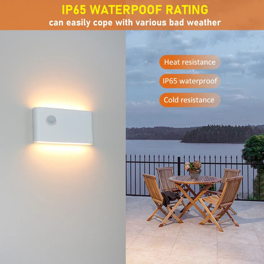 Modern LED Outdoor Motion Sensor Waterproof Wall Lamp