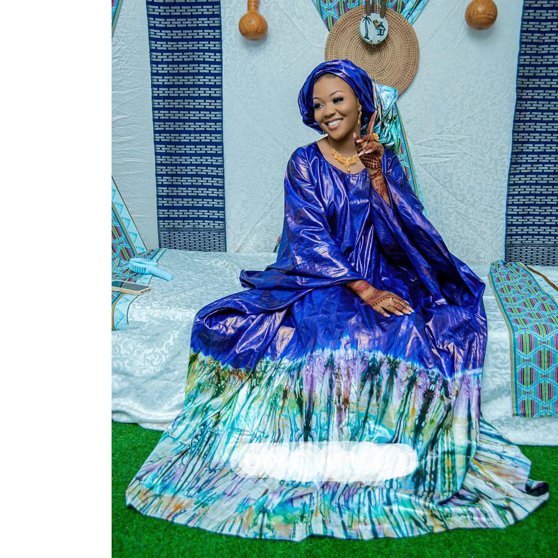 African Traditional  Print Bazin Rich Bubu Dress Original Dashiki