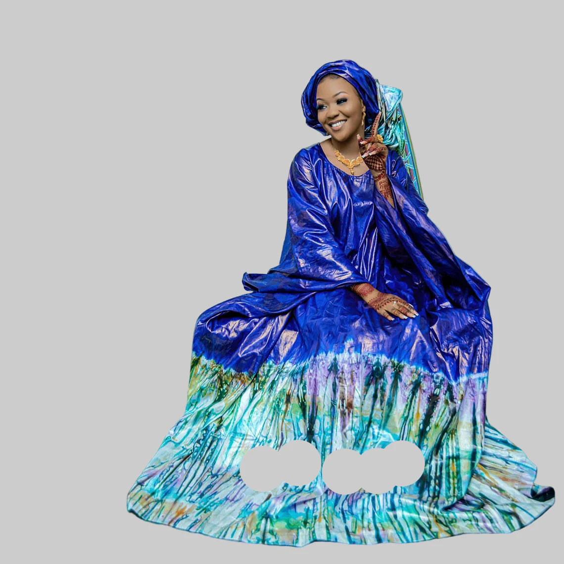 African Traditional Dashiki Print Bazin Riche Boubou Gown Dresses