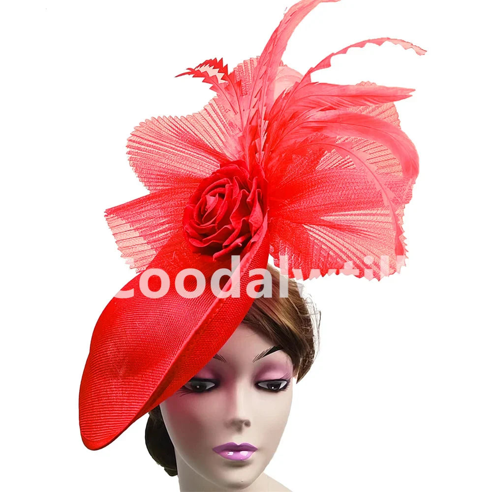 Elegant Flower Fascinator Pillbox Cap Wedding Women Fascinator Hat Headband Kentucky Derby Ladies Millinery Cap Mesh Bride Hats