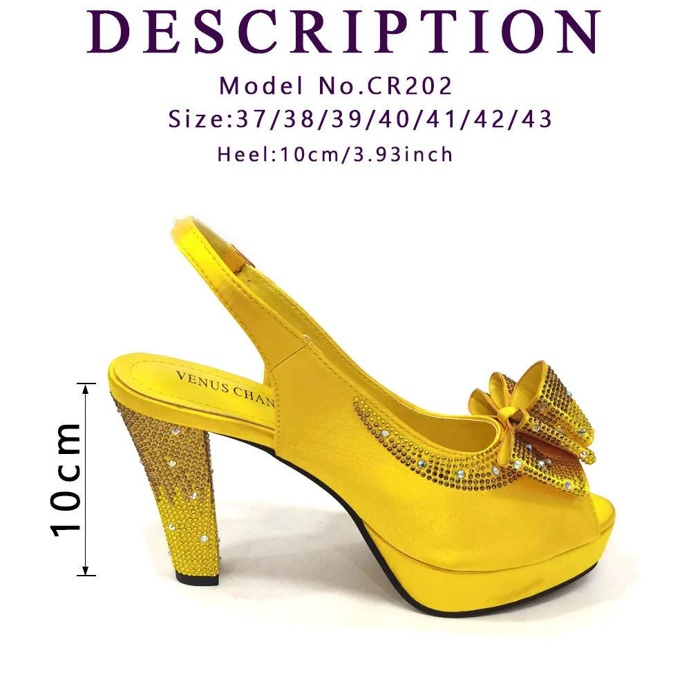 High Quality 2024 Newst Hot Selling Pointed Toe Slingback Sandals with Bag Set in Coffee Color For Women Wedding Party