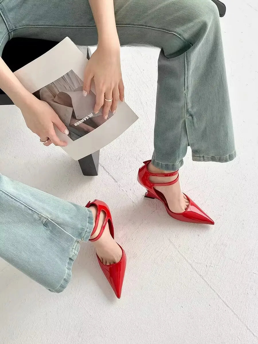 High Heels Women Pointed Toe Shoes Wedges Fashion Sexy Shallow Shoes Woman New 2025 Trend Spring Designer Elegant Sandals Mujer
