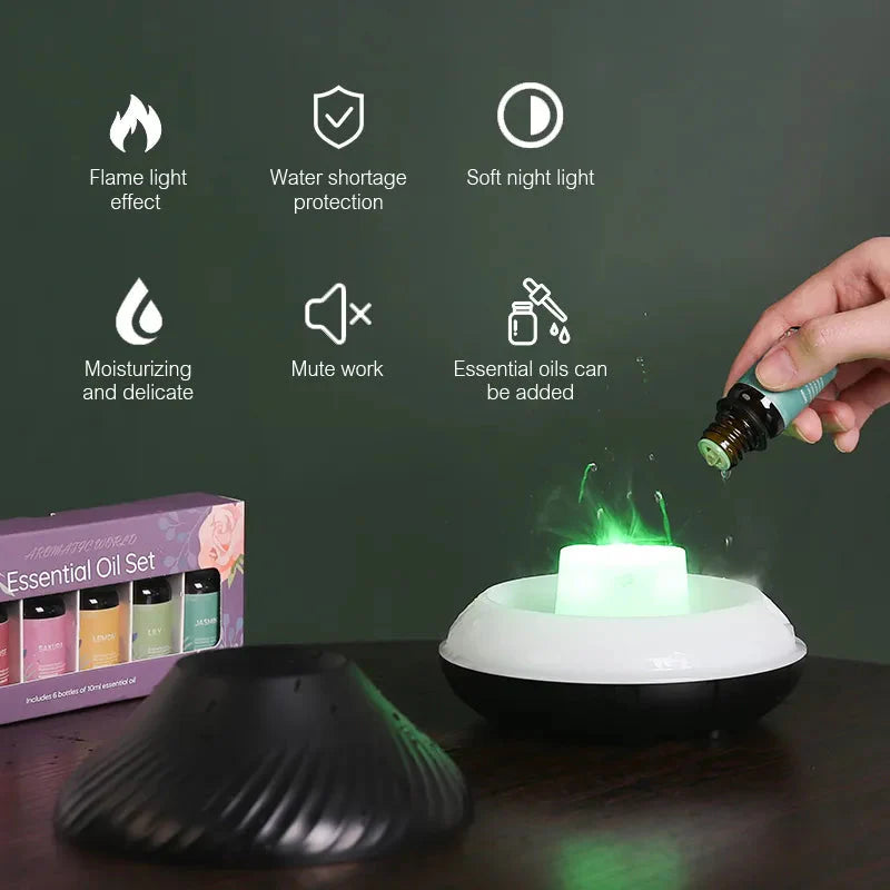 Humidifier with Color Flame Night Light