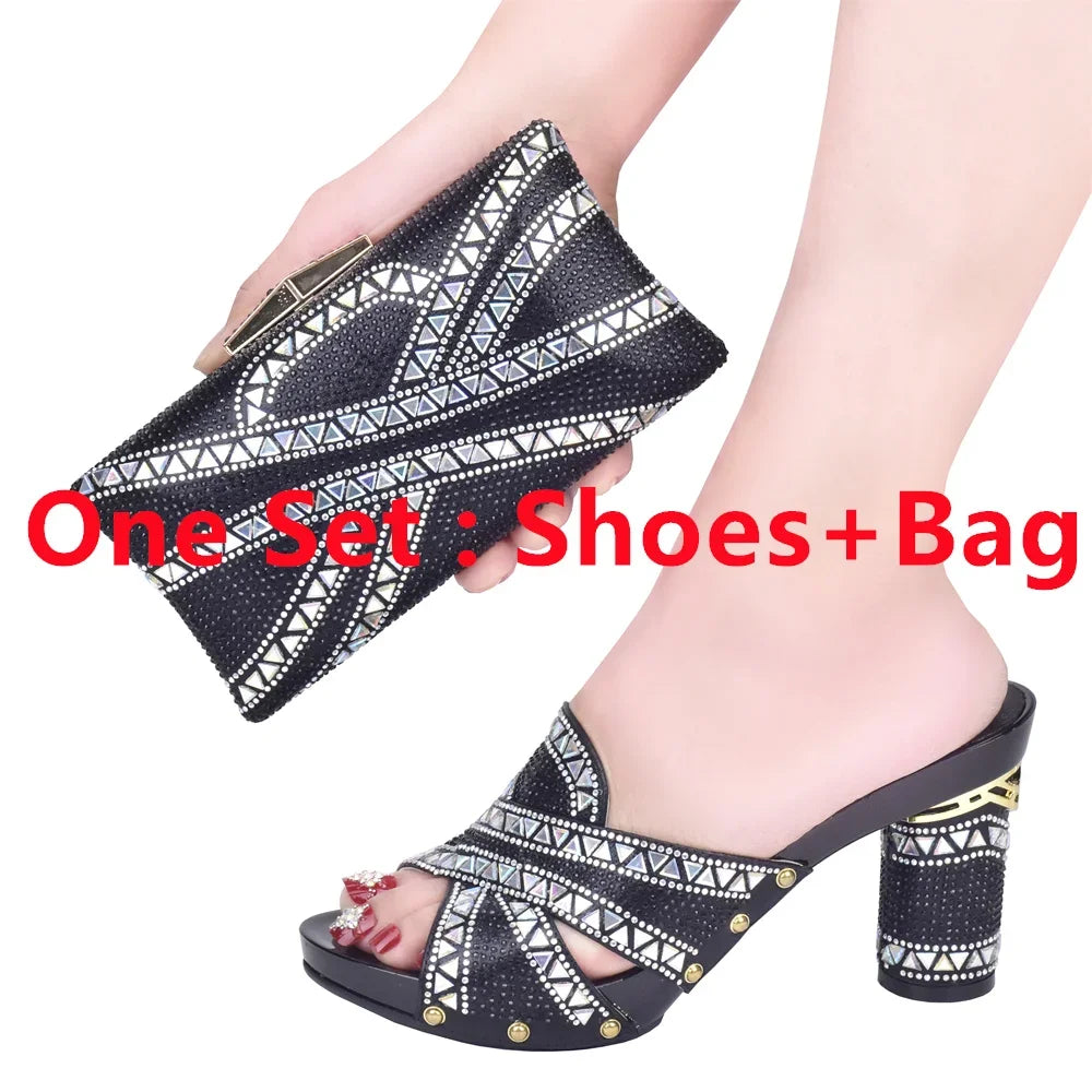 New Arrival Green Color Italian Shoes with Matching Bags Shoes and Bag Set African Sets 2024 Shoe and Bag Set for Party In Women