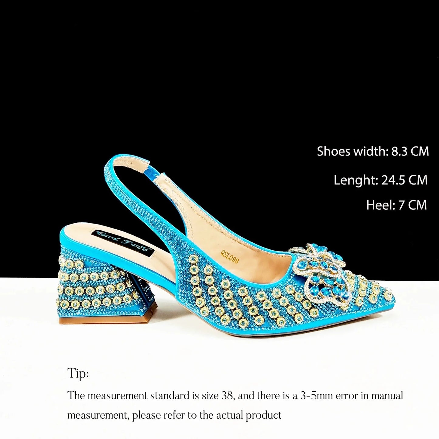 QSGFC Italian Design Clutch Dual Use Full Diamond High Heels Exquisite Gift-Box  And High Heels For Party Women Shoes