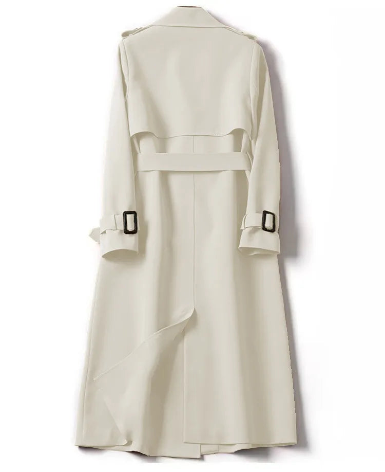 Long Sleeve Trench Coat For Women Office Long Outerwears Jacket