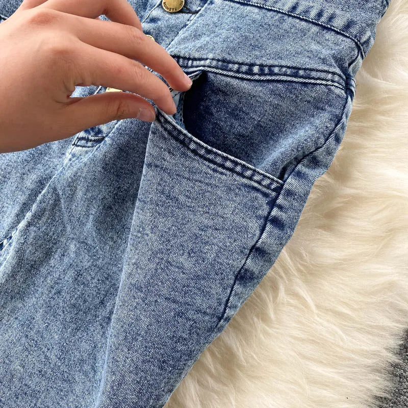 CM.YAYA Women Denim Sets Sleeveless Strap Crop Top and Long Skirts Suits 2024 Summer Jeans Streetwear Two 2 Piece Sets Outfits
