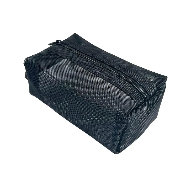 Dark Series Vintage Three-dimensional Square Nylon Mesh Coin Purse Pouch Large Capacity Key Lipstick Earphone Organizer Card Bag