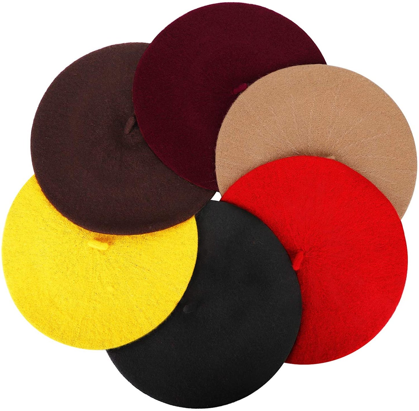 Vintage Plain Beret Hats French Berets Warm Wool Spring Winter Beanie Hat
