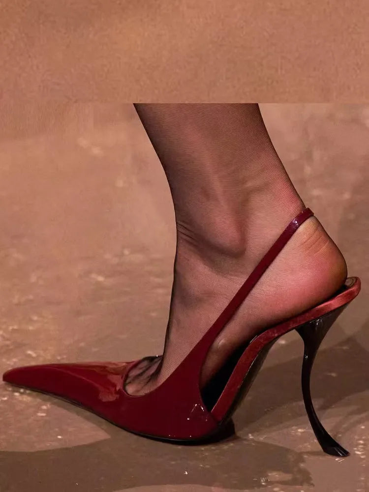 2025 Summer New Women's Slimming High Heel Sandals Fashion Pointed Party Wedding 34-43 Women's Large Sandals