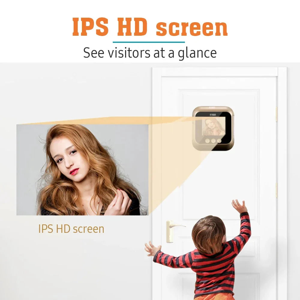 Door Camera Doorbell with Wireless Monitor Live Night Vision for Home Office
