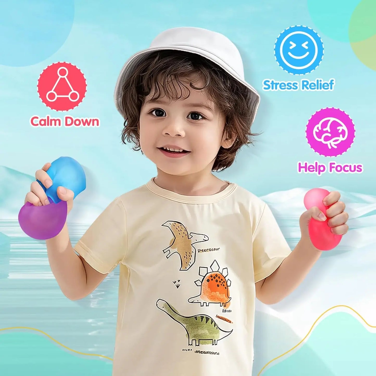 Premium Stress Relief Cube | Gel-Filled Sensory Fidget Toy for Anxiety & Focus | Kids & Adults