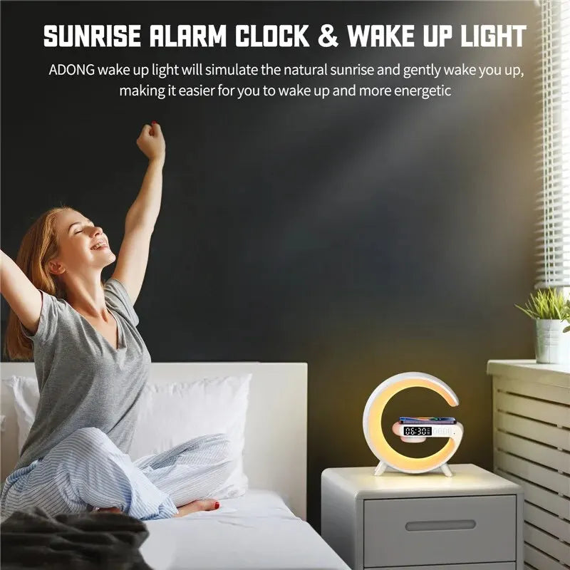 Wireless Charger Pad &  Night Light Lamp Alarm Clock