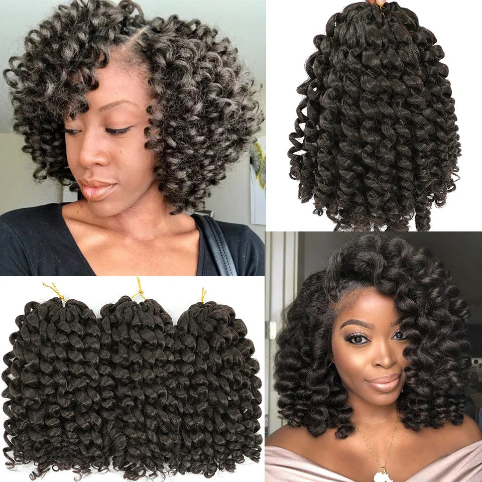 3 Packs Wand Curl Jamaican Bounce Crochet Hair 8inch T Purple 27 30 350 Bug Ombre Blonde Synthetic Jumpy Wand Curly Hair 60Roots