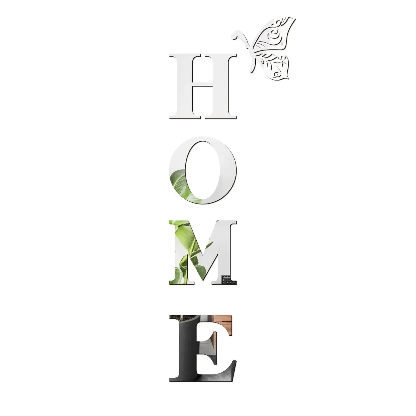 HOME Home Logo 3D Mirror Wall Sticker, Entrance Decoration