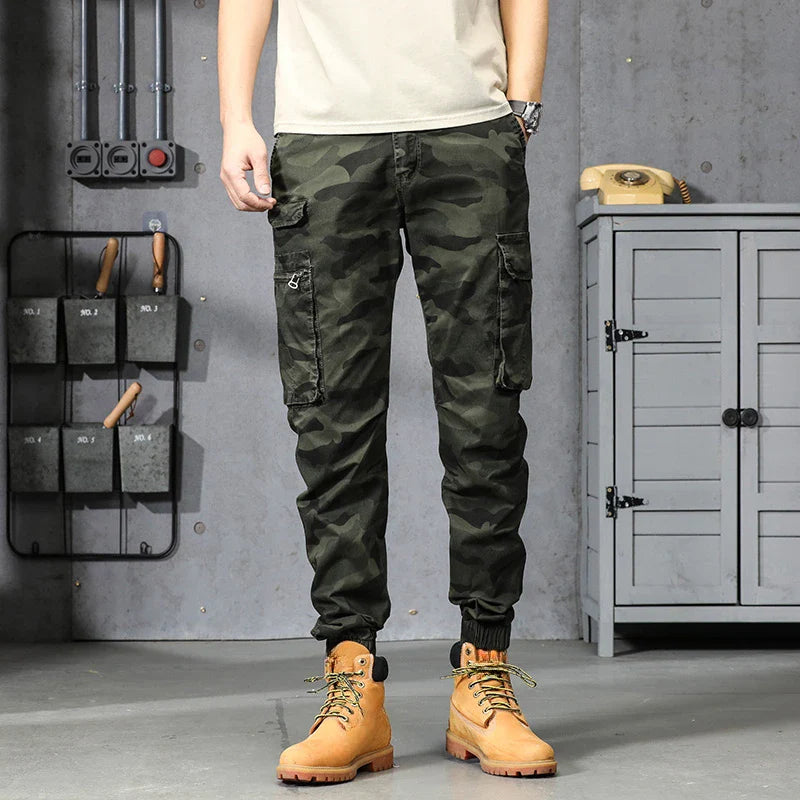 Autumn Camouflage Cargo Pants Men Clothing Cotton Multi-pockets Harem Pants
