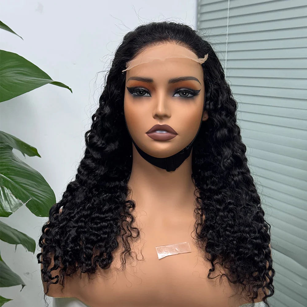 5x5 Lace 300% Density Burmese Deep Curly Hair Ombre Double Drawn Human Wig Transparent Lace Front