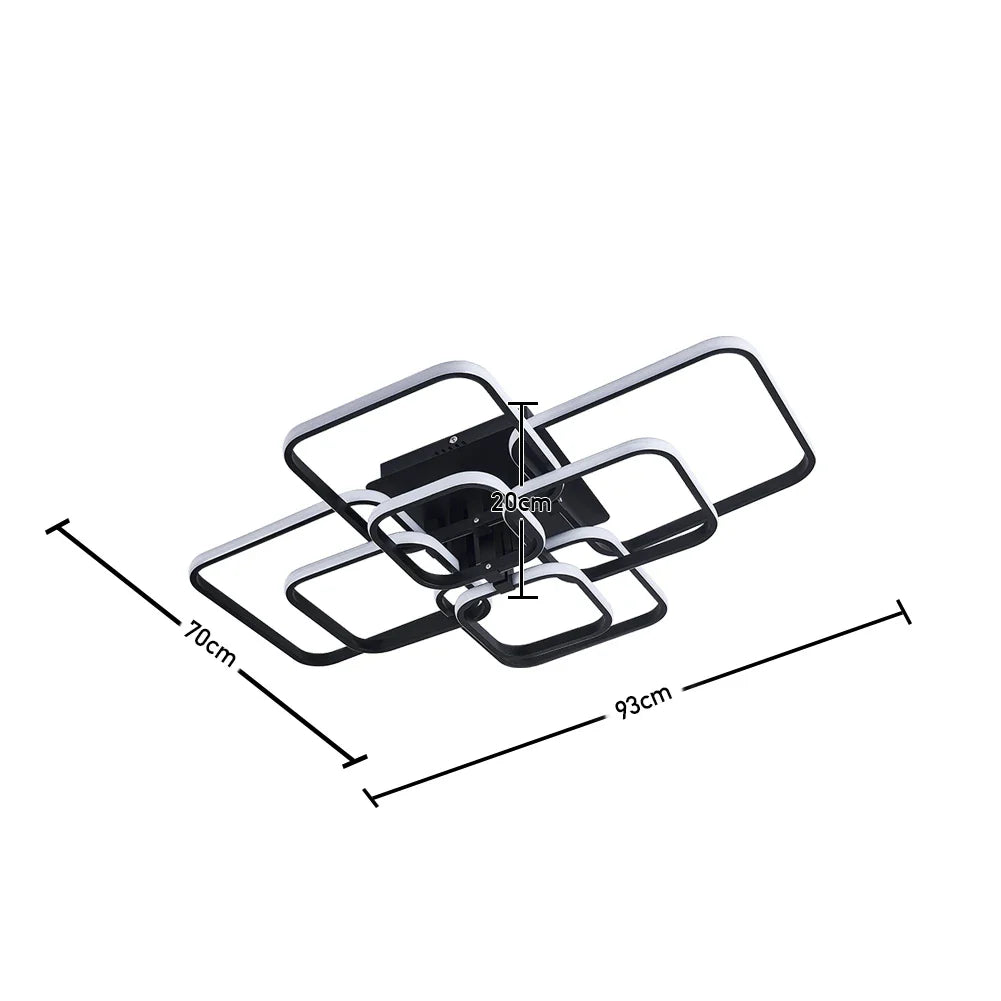 KOMORE Contemporary LED Energy-efficient Semi Flush Ceiling Light,  White / Stepless Dimming