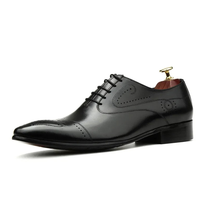 Handmade Mens Dress Shoes Luxury Genuine Leather 2024 Fashion New Style British Trend Brogues Wedding Business Shoes for Male