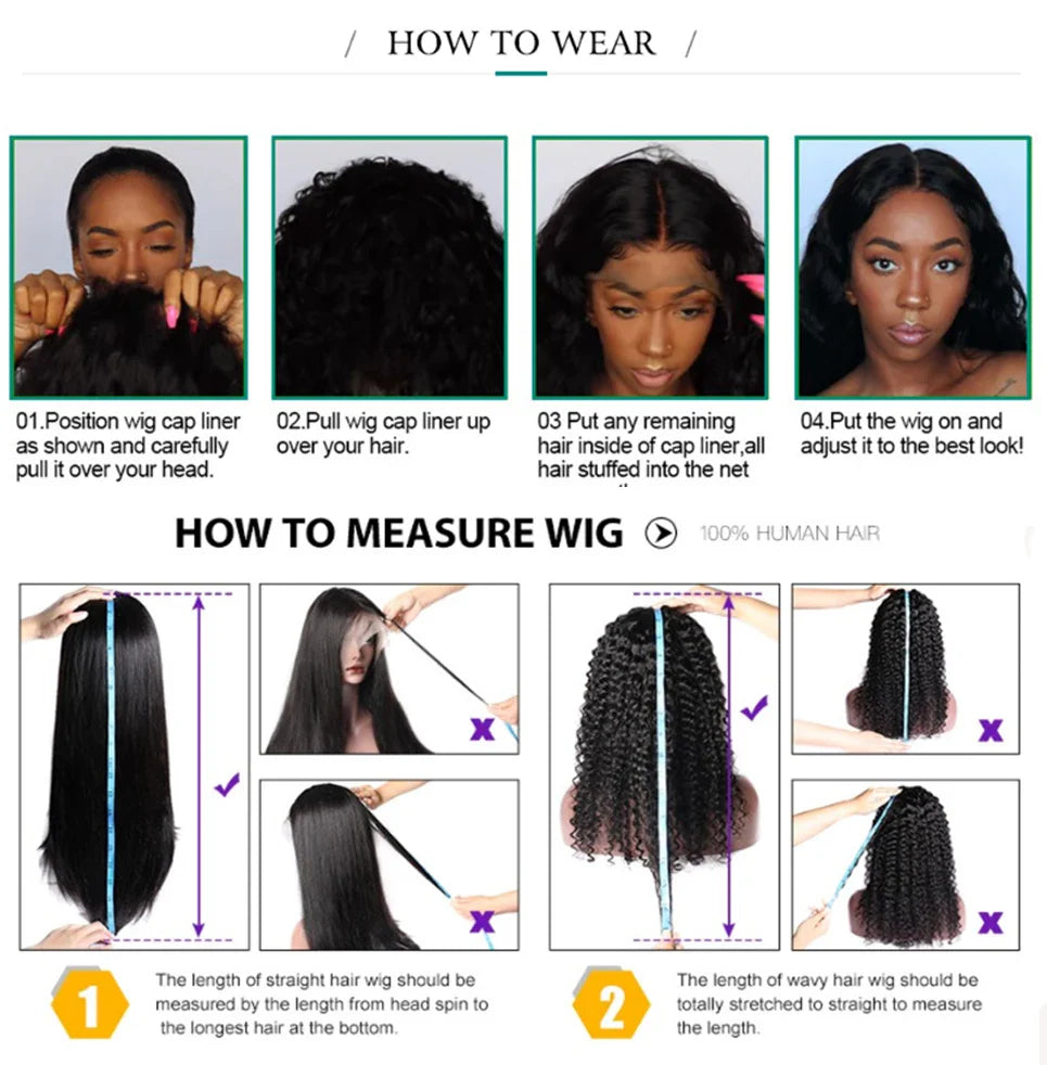 Mongolian Kinky Curly Wig Human Hair 13x4 Curly Lace Front Human Hair Wigs Deep Curly Lace Closure Wig For Women 180 Density