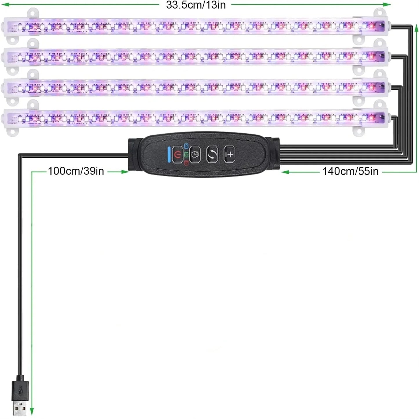 3 Colors Indoor Led Grow Light USB DC5V Timer Phyto Lamp For Plants