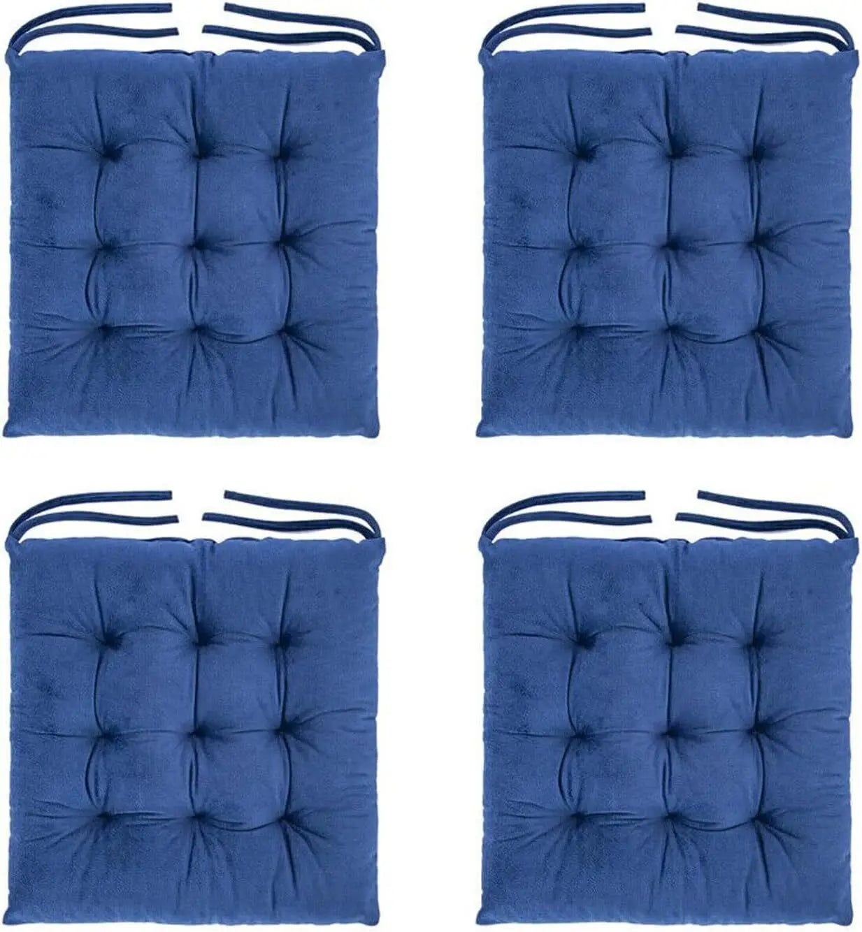 4PCS Chair Seat Garden Pads Furniture Dining Patio Outdoor Tie On Cushions 40cm