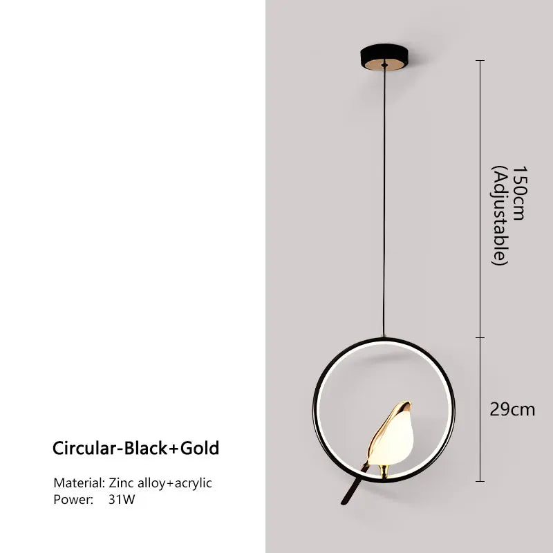 Bird LED Cord Pendant Lamps Indoors Hanging Light