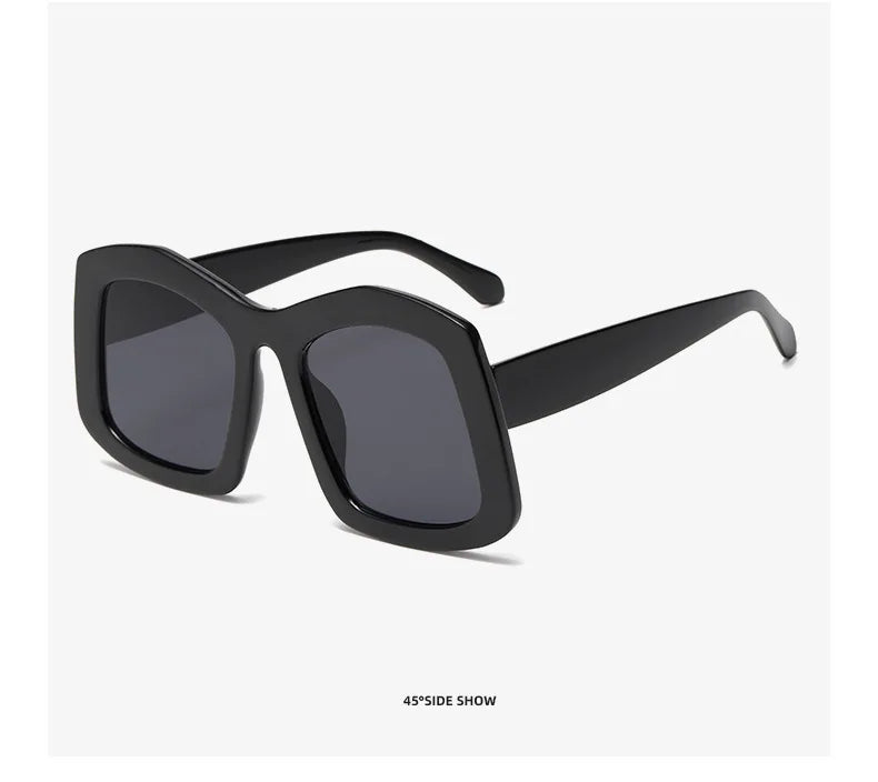 Retro Big Square Gradient Orange Sunglasses For Women New Fashion Luxury Designer Unique Oversized Ladies Sun Glasses Shades