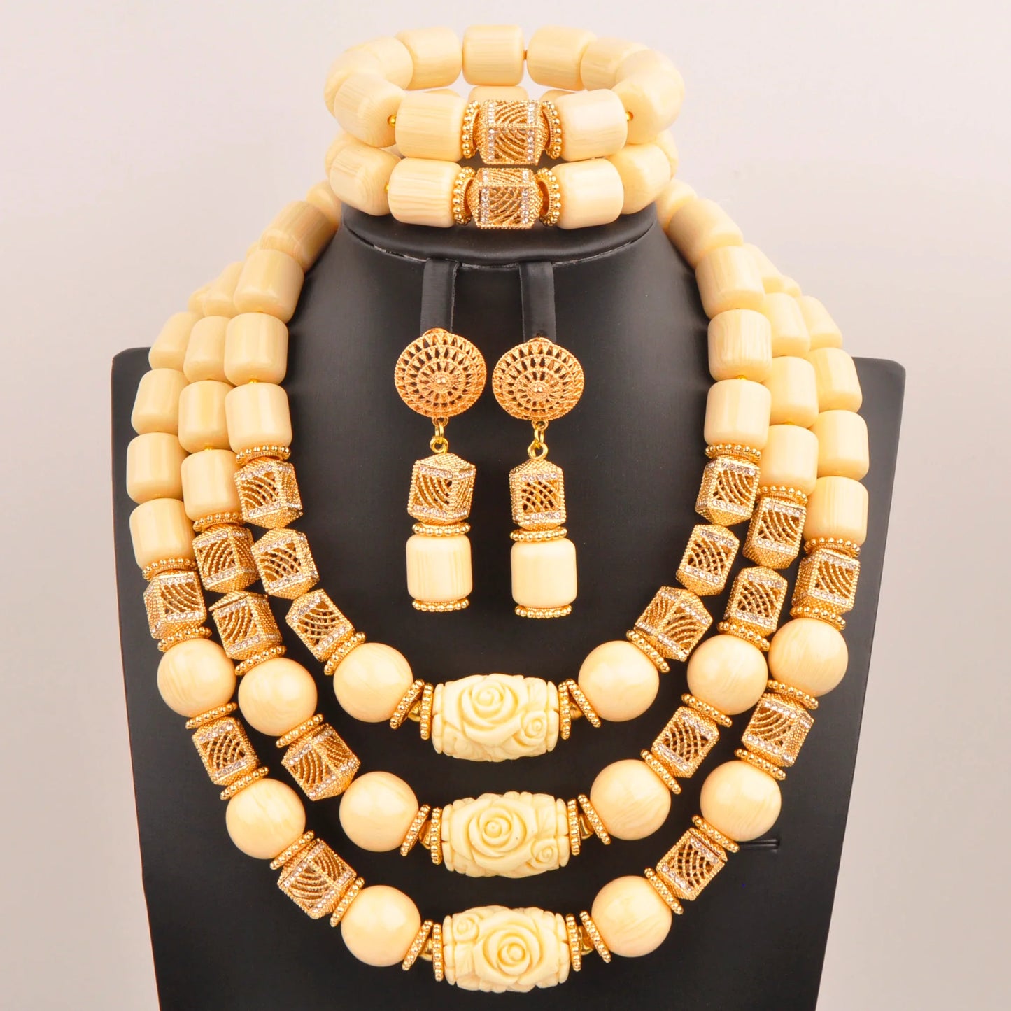 artifical coral beads nigerian jewelry sets for woman weddings