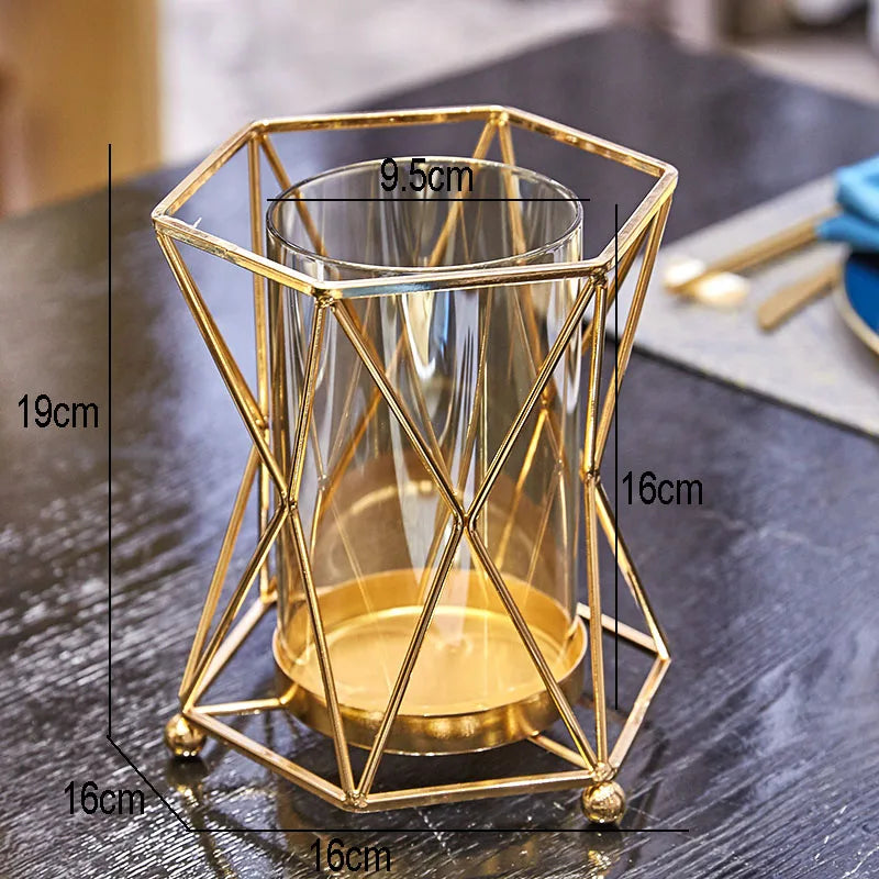 Golden Vase Metal Flowers Pot