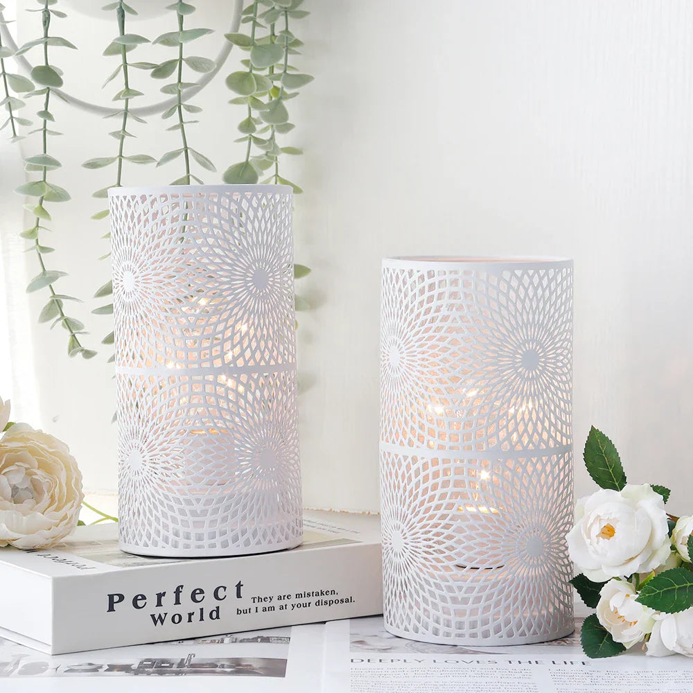 2Pcs/set  Battery Powered Table Lamp Modern Cylinder Lamp