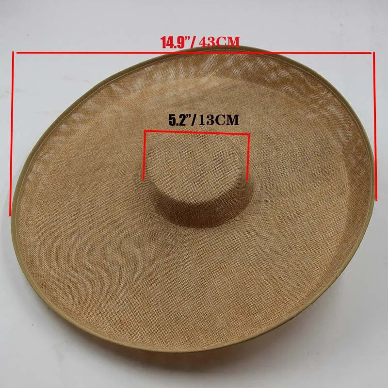 42CM Fascinator Base Big Hat Women Wedding DIY Millinery Cap Hair Accessories Make For Fascinators Hat Derby Wide With Hair Clip