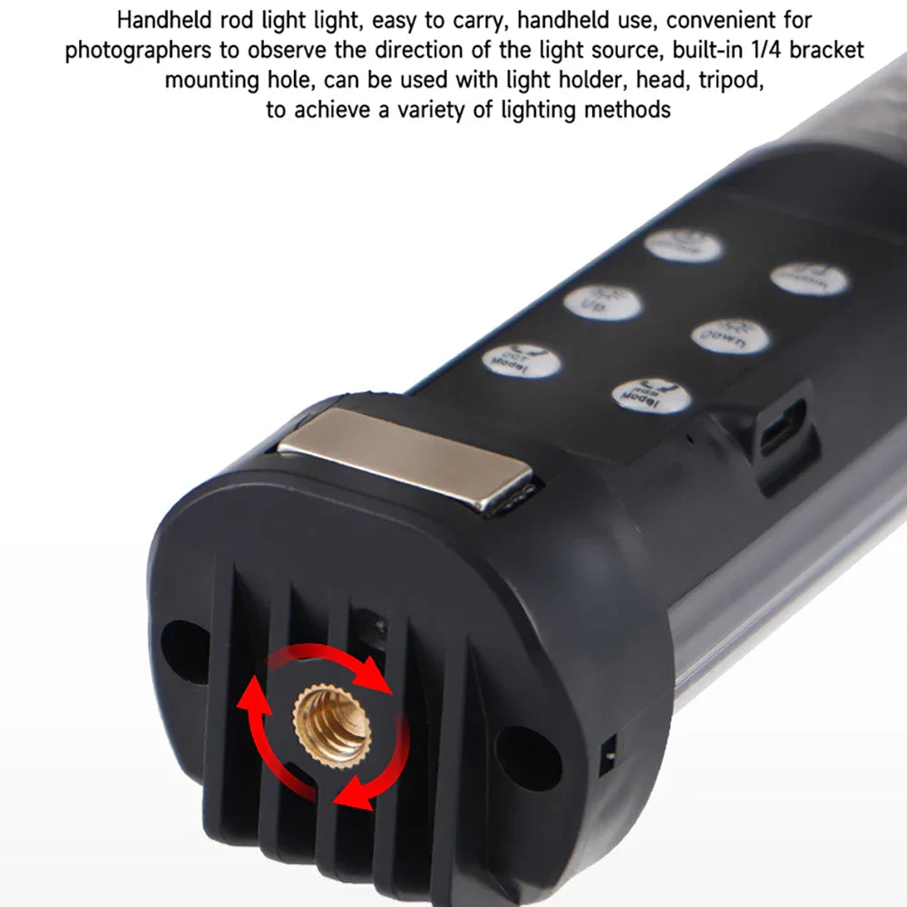 RGB Colorful Stick Light 30CM Handheld LED Light Wand Photography Studio Lamp