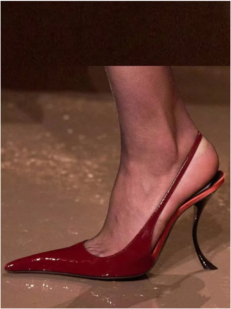 2025 Summer New Women's Slimming High Heel Sandals Fashion Pointed Party Wedding 34-43 Women's Large Sandals