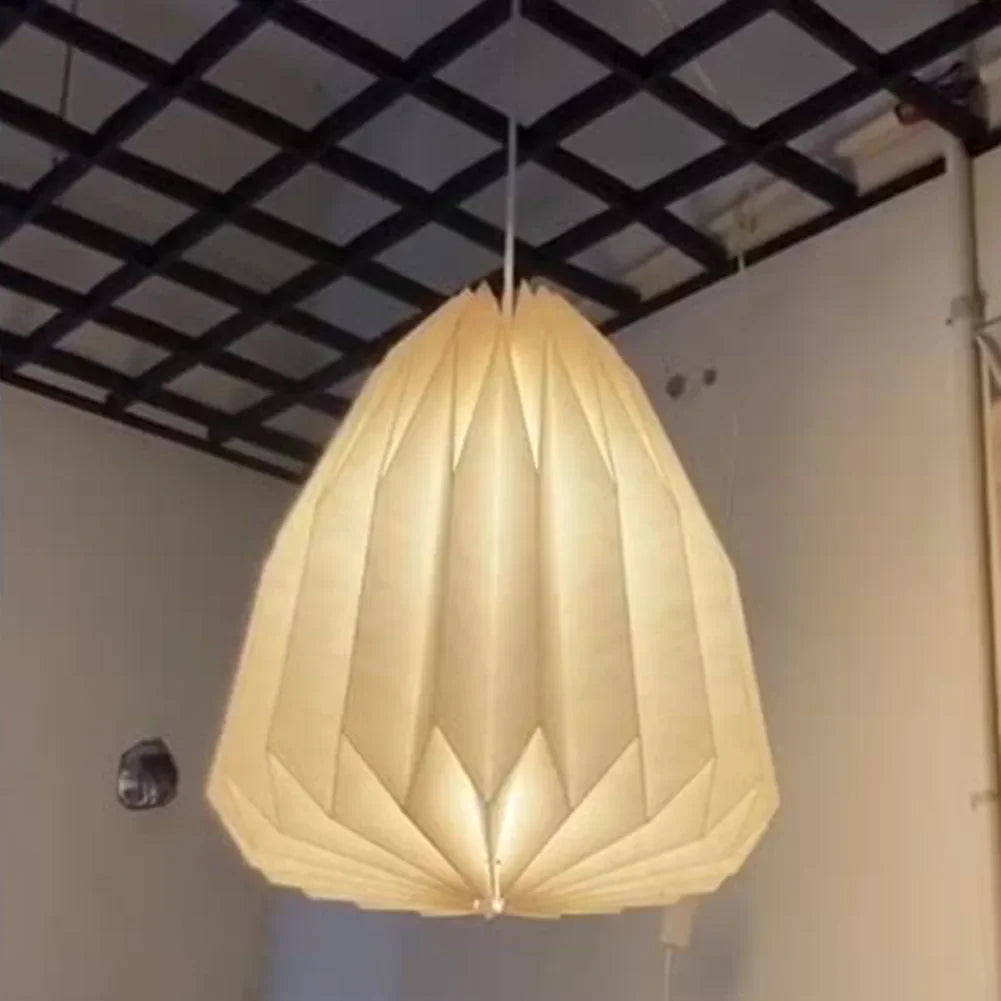 Nordic Creative Paper Origami Lantern Shade Foldable Hanging Pendant Light Art Decoration for Living Room Decor Ceiling Light