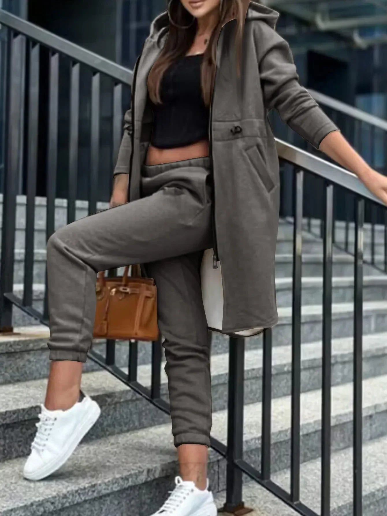 Women's Hooded Trousers Suit Casual Everyday Tracksuit