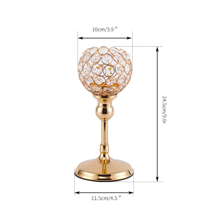 Metal Candle Holders Candlestick Crystal